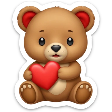 Osito con corazon i en el centro de corazon nombre agata sticker