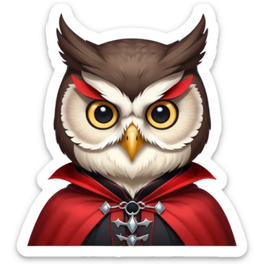 owl vampire in red collar cloak sticker