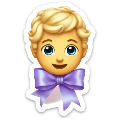 Baby glue heart with ribbon sticker