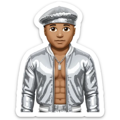 LL Cool J with silver sequin outfit sticker