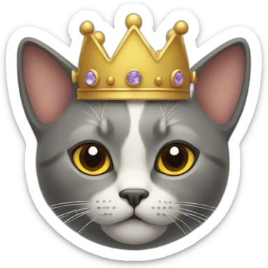 Cat with crown sticker