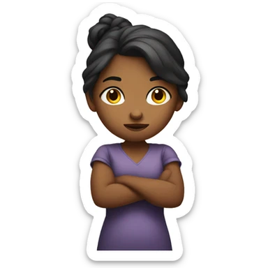 A pouting girl with her arms crossed sticker