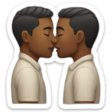 Gay couple kissing sticker
