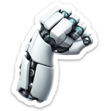 White mechanical cyborg arm and bicep sticker