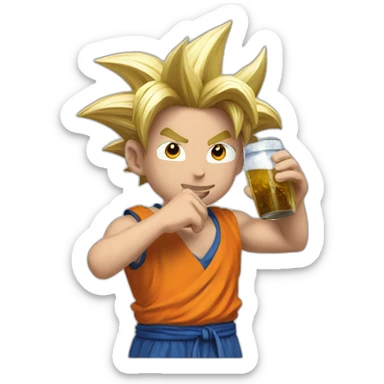 goku drinking argentinian mate sticker