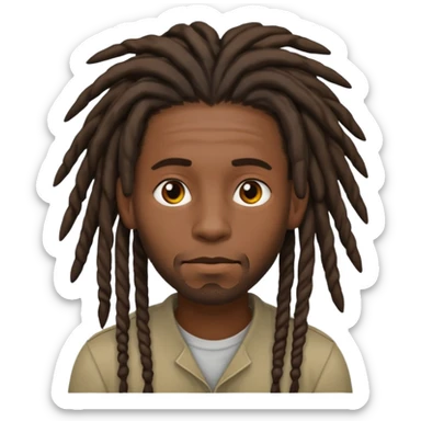 A nonchalant black man with dreads for hair sticker