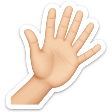 a hand facing forward but the hand is flat and horizontal sticker