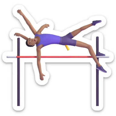 high jump athlete, arched over the bar sticker