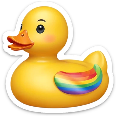 Rainbow rubber duck sticker