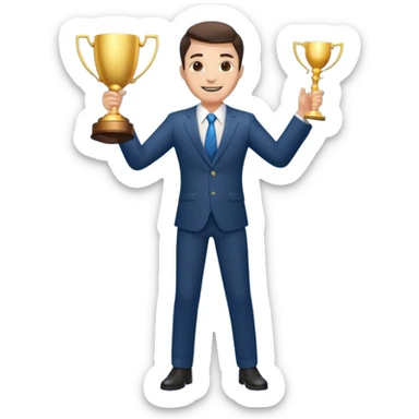 businessman celebrating full body sticker