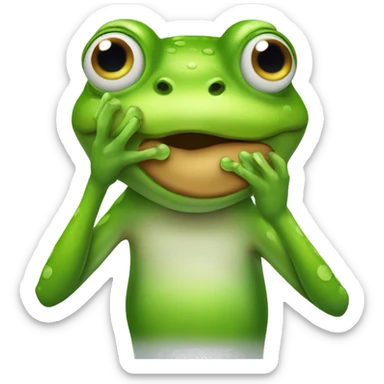 Frog doing shhhh sticker