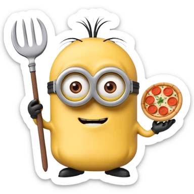 un minions  del cartone animato con la pelle di colore viola e che abbiamo il pizzetto come barba sticker