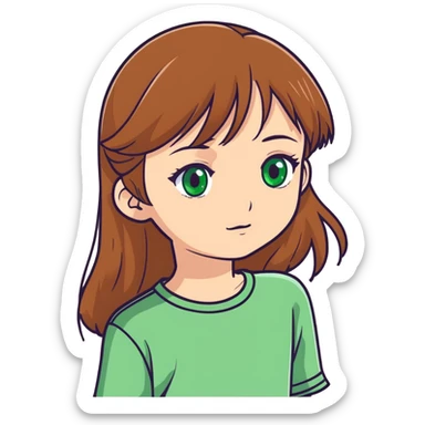 Light brown haired girl with green eyes sticker