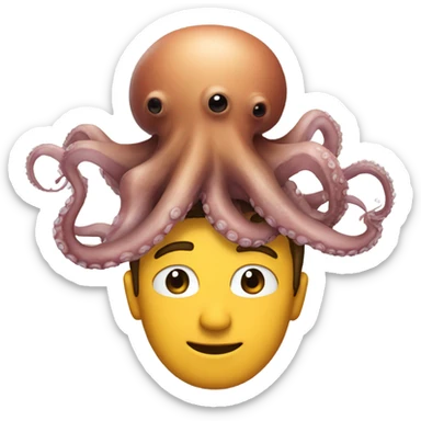Guy with a ocotopus on his head sticker