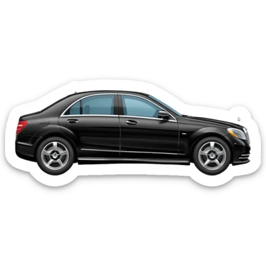 Crée-moi un emoji de Mercedes classe S sur le côté en noir sticker