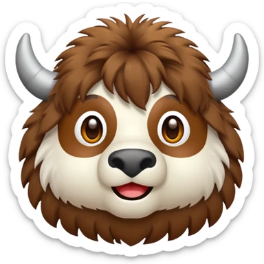 Yak 3D emoji png sticker