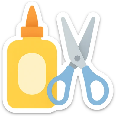 craft glue and scissors sticker