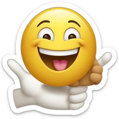 happy character show thumb or thumb approval conveys positive energy and gratitude sticker