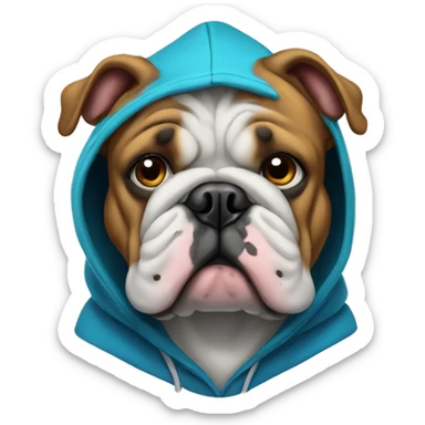 Bulldog in a hoodie sticker