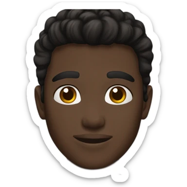 15 years old, young, dark skin, brown eyes, black hair black shirt, sticker