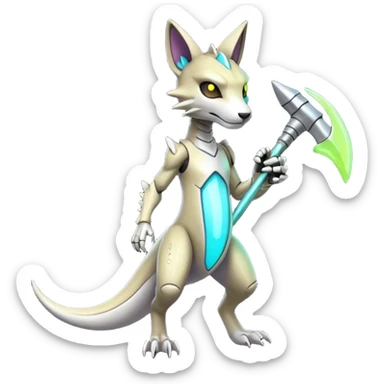 Pretty Cyberpunky Cool Marowak-Feline-hybrid (full body) sticker