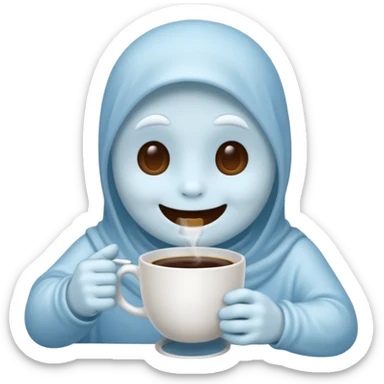 Casper the Ghost Drinks Coffee sticker