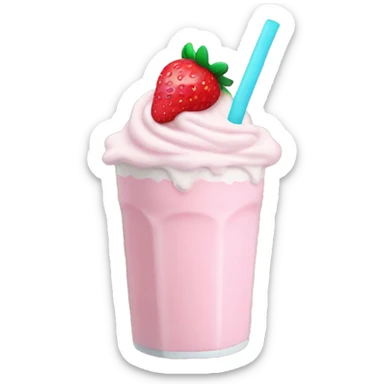 Pastel pink strawberry milkshake sticker