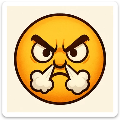 emoji with face with steam from nose sticker