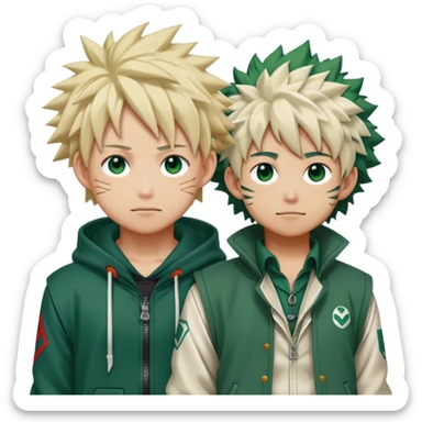 Bakugo and Deku from My Hero Academia together sticker