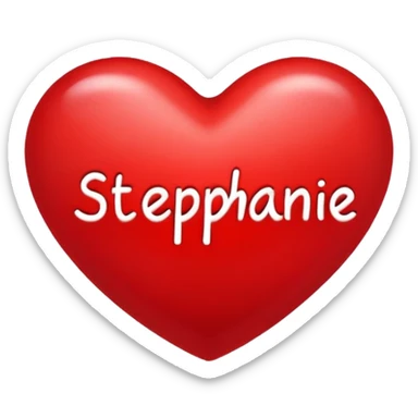 Heart with Stephanie wrote in it sticker