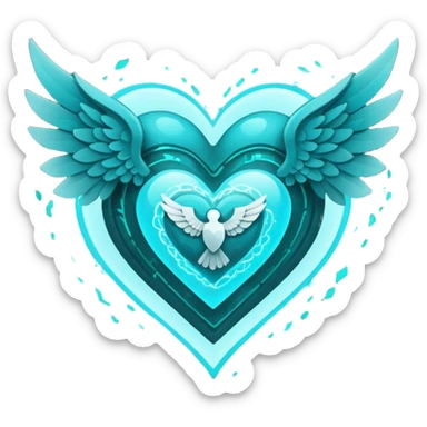 Minecraft Sculk Soul inside a winged dark cyan heart sticker