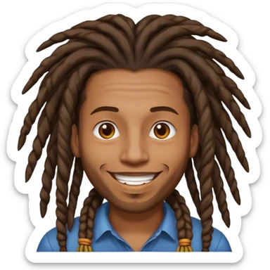 man with dreadlocks sticker