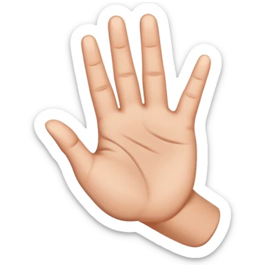 Fingering hand emoji of the palm side of the hand with the first and fourth finger are folded down, second and third finger are extended together touching each other  sticker