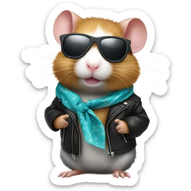 hamster with a cool outfit on sticker