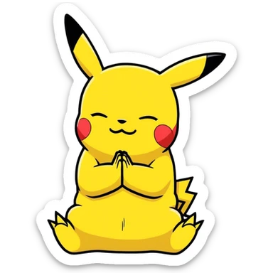 Pikachu is praying sticker