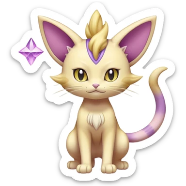 Shiny Meowth-Delcatty-Skitty-Purrloin-Espeon-Hybrid (Full body) sticker