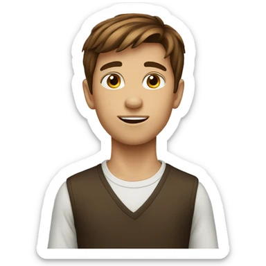 brown hair boy sticker