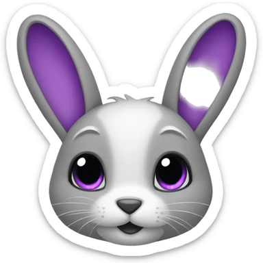 Bunny with purple flowers sticker