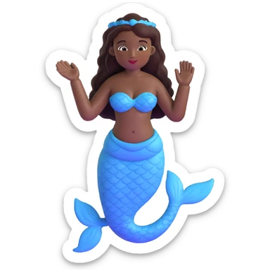 black mermaid with dark skin sticker