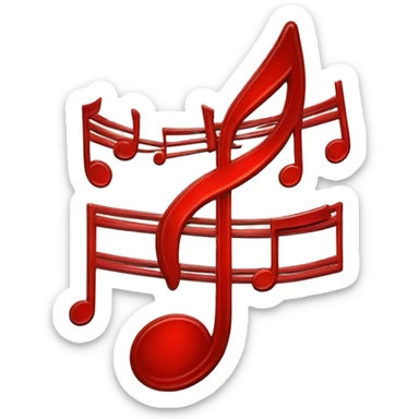 musical notes red color  sticker