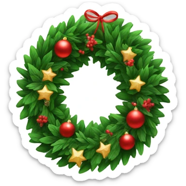 Christmas wreath sticker