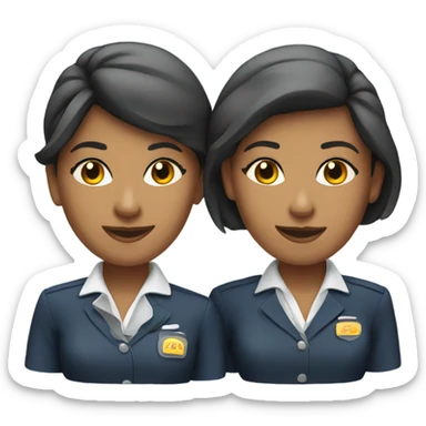 2 flight attendants  sticker