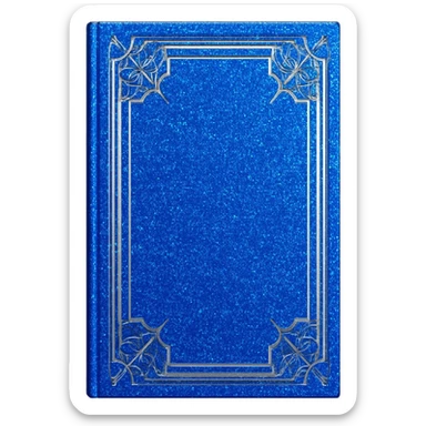 book blue glittery sticker