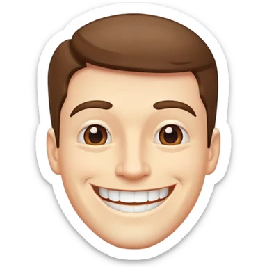 man with a wide smile and square jaw sticker
