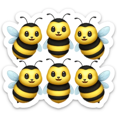 Five 3d bumblebees saying Good morning sticker