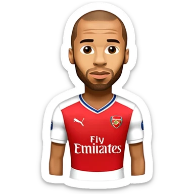 Add an Arsenal jersey to Thierry Henry in a football theme, keeping the emoji style. sticker