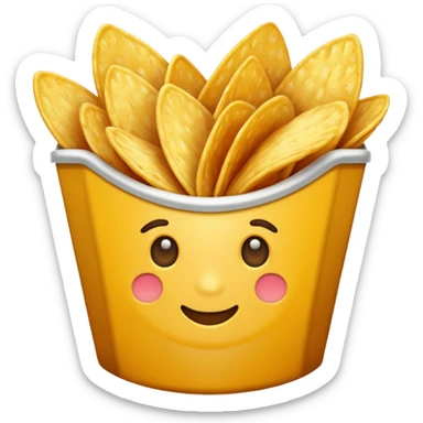 Chips emoji render sticker