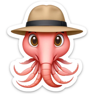 detective shrimp hat sticker