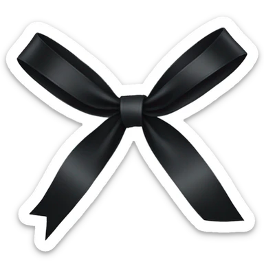black ribbon bow sticker
