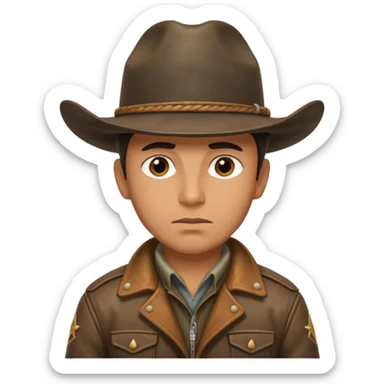 a cowboy with 1000 yard, stare World War II sticker